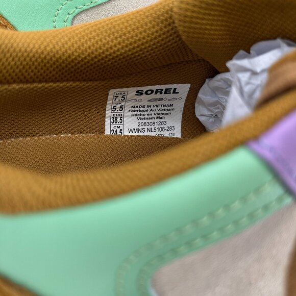 Sorel Ona BLVD Classic Size 7.5 Waterproof Multicolor Leather Suede Sneakers - Picture 13 of 15